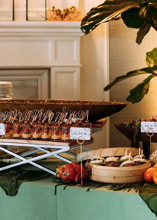 A picture of a wedding buffet